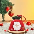 thumbnail image 5 of CuiLiyq Christmas Gift Bag, 9" x 7.5" Red Velvet Candy Bags with Drawstring Cord, Large Present Sack Bags for Xmas Present Toys Storage Bags Holiday Party Supply (Santa Claus), 5 of 6