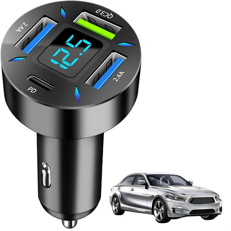 Booth Tooth Speakers with Stand USB Car Quick Charger QC3.0 Adapter 66W  Fast Charging Adapter For Lighter 4 Port USB PD QC 3.0 Car Charger LED  Digital Display Real Time Monitoring Ttx300 