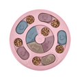 thumbnail image 1 of VEEKI Slow feeding bowl, slow feeding dog bowl, large/normal, Round, Pink, 1 of 4