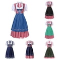 thumbnail image 3 of DuoJiaJ Womens Dirndl Dress, Short Sleeve Body Sculpting Bavarian Stage Performance Gown Green XXXL, 3 of 7