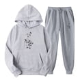 thumbnail image 1 of Aboser Womens 2 Piece Sweatsuit Set Casual Graphic Hoodie with Jogger Pants Workout Sets Comfy Solid Color Tracksuit Work Sweat Suits, 1 of 2