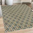 thumbnail image 1 of Modern Decorative Rug, Retro 60s 70s Vintage Geometrical Rounds Triangles Pattern Art Image, Quality Carpet for Bedroom Dorm and Living Room, 6 Sizes, Pale Sage, by Ambesonne, 1 of 4