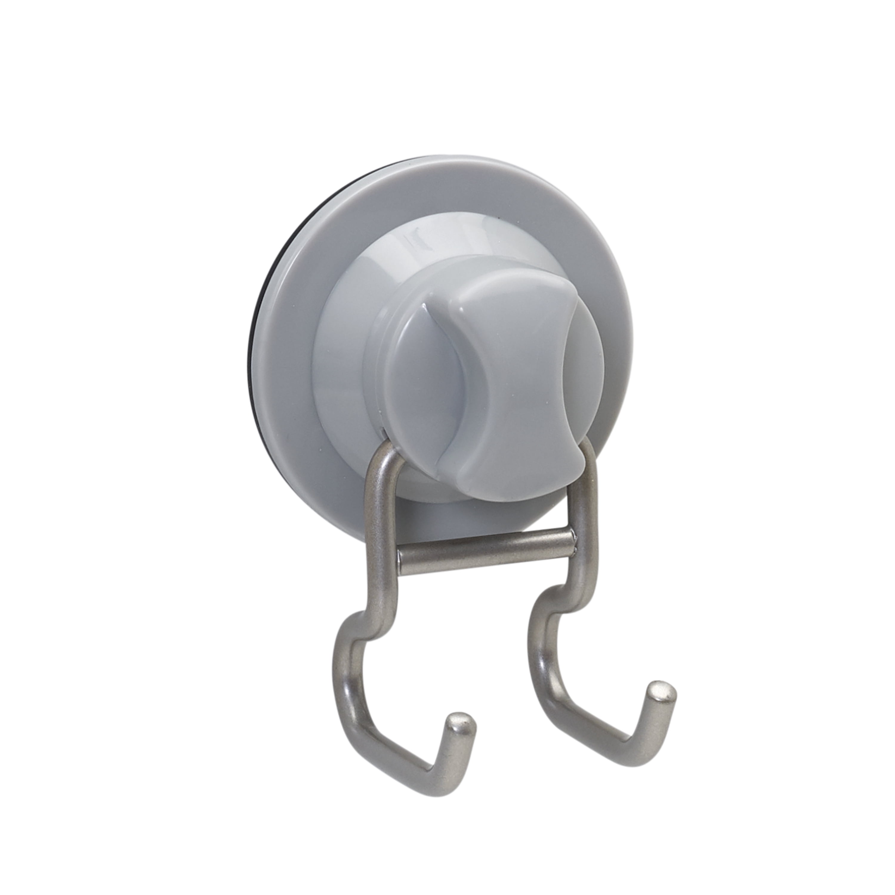 Better Homes & Gardens Dual Hook, Rust-Resistant, with Power Grip Pro Suction or Adhesive Mount, Satin Nickel