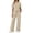 AA-Khaki, variant on QATAINLAV Two Piece Sets for Women Summer Workout Outfits Mock Neck Short Sleeve Tees Tops and Side Slits Wide Leg Pants Matching Sweatsuit Navy S