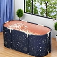 thumbnail image 5 of 45" Large Portable Foldable Bathtub for Adults - Thickened Multi-Layer SPA Soaking Tub with  Star & Moon Design, Freestanding Japanese-Style Bath for Hot & Ice Baths, Easy Assembly & Efficient, 5 of 10