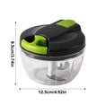 thumbnail image 3 of Manual Chopper Vegetable Chopper Small Gray Blue Hand Chopper for Kitchen Multi Functional Kitchen Chopper with Container for Vegetables Meat Onions Garlic Single Pack, 3 of 5