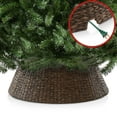 thumbnail image 4 of 32-Inch Water Hyacinth Christmas Tree Collar, Woven Tree Base Cover with Cord Cut Out, Espresso, 4 of 7