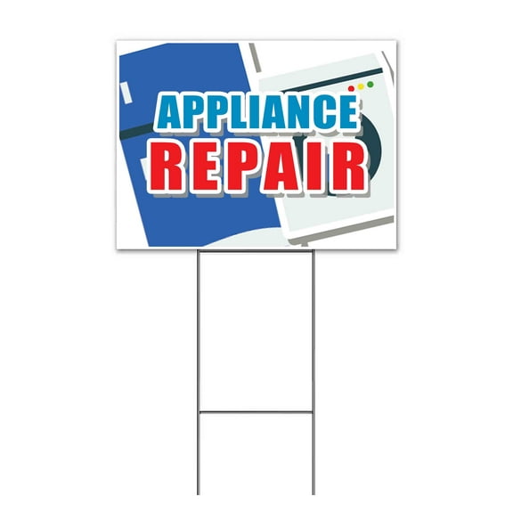 Appliance Repair (18" x 24") Yard Sign, Includes Metal Step Stake