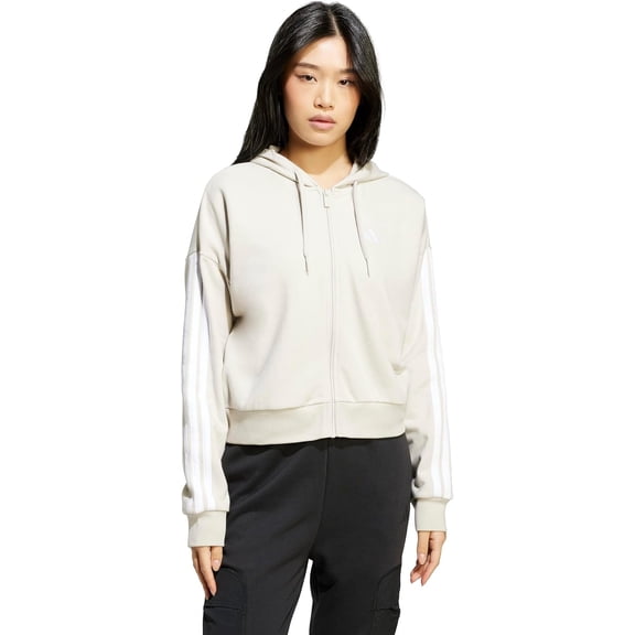 adidas womens Essentials 3-stripes French Terry Full-zip Hoodie S