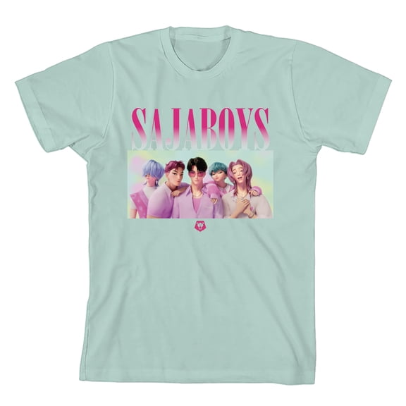 KPop Demon Hunters Saja Boys Group Youth Light Green Crew Neck Short Sleeve T-shirt-Medium