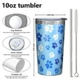 thumbnail image 4 of Blue Dog Paw Footprint 10oz Tumblers Stainless Steel Tumbler with Lid and Straw,Vacuum Insulated Double Wall Travel Tumbler Cups with Cleaning Brush for Coffee, Tea, 4 of 4