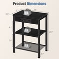 thumbnail image 3 of Gianna 15.7" Small Side Table with Charging Station, End Table with Outlets & USB Ports, 3-Tier Adjustable Storage Nightstand for Living Room, Bedroom, Small Spaces, Black, 3 of 7