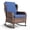 Brown+Blue, variant on SOLLED All-Weather PE Rattan Rocking Chair, Standard Adult Size, Thick Cushions & Steel Frame, Ergonomic Outdoor Wicker Rocker for Patio Garden Porch Deck,Brown and Blue