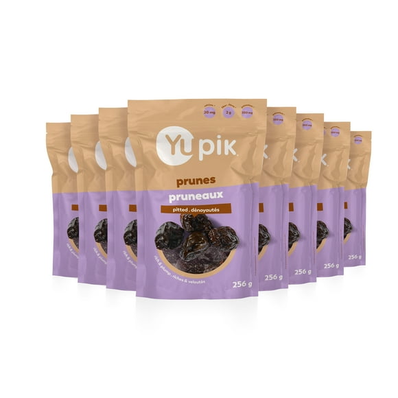 Yupik Pruneaux Dénoyautés, Sans Gluten, Casher, Fruits Séchés de Haute Qualité, Prunes Séchées, Sans Noyaux, Naturellement Sucrés, Sans Sucre Ajouté, Collations Santé, Source de Fibres, 8 Unités, 256 g