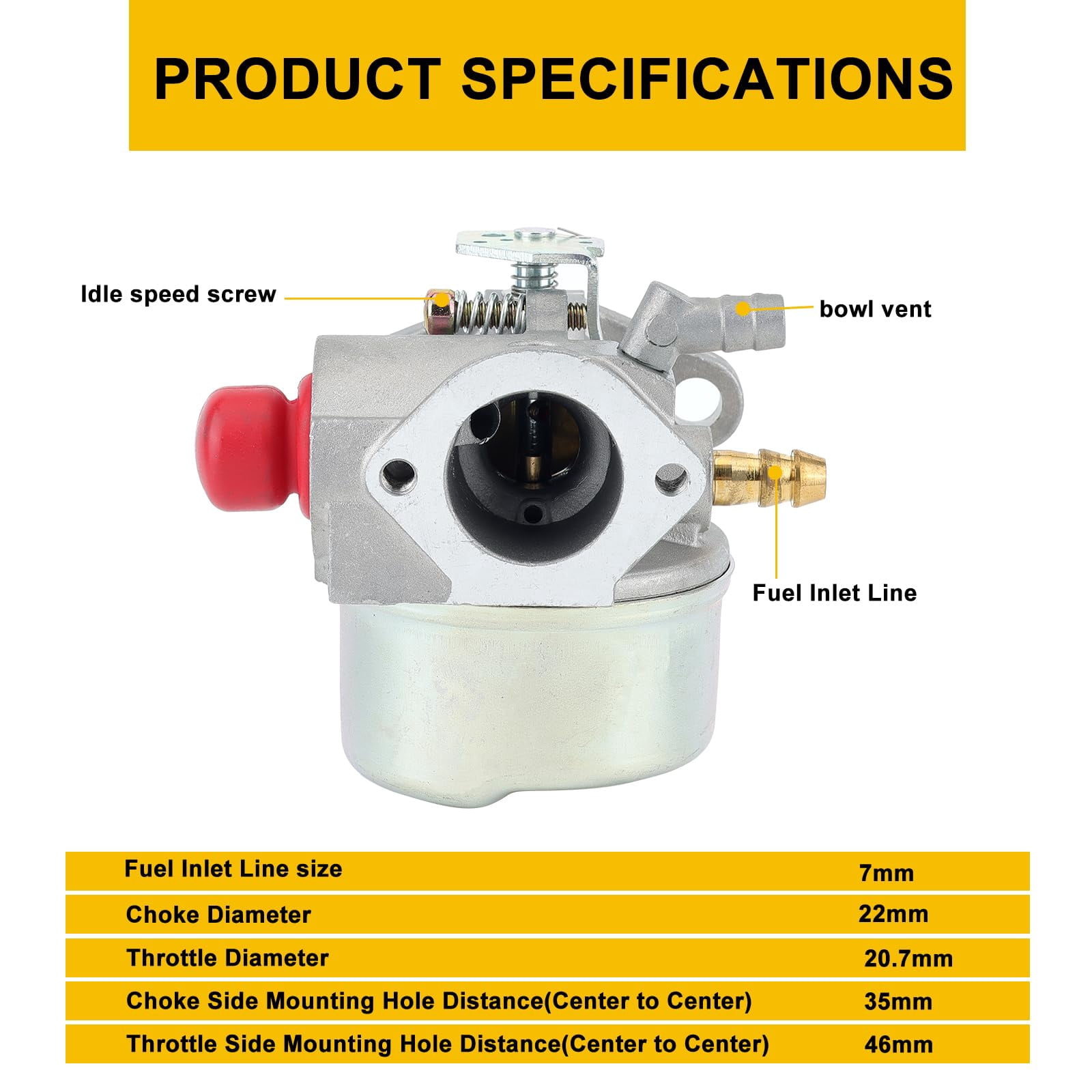 OHH60 OHH55 Carburetor Kit for Tecumesh 6.5HP 5.5HP 5HP OH195EA OHH65 OHH50 OHH55 OHH60 Engine Lawn Mower Carburetor Parts Replace 640004 640025 640014 640017 Tecumesh Carb