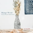 thumbnail image 4 of Beauty in Nature White & Black Stain Mango Tree Wood Bottle Shaped Set of 2 Vase, 4 of 5