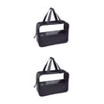 thumbnail image 4 of Soidarity Organizador de artículos de tocador de viaje impermeable y transparente de PU transparente y visible para un fácil acceso bolsas de negro talla grande 2piezas, 4 of 6