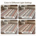 thumbnail image 7 of ODIKA 9'x12' Washable Area Rug Rag Chindi Knit Striped Boho Southwestern Multi Rows Banded Vintage for Master Suite, California King, Under Bed, Non-Shedding, Easy Care, 7 of 7