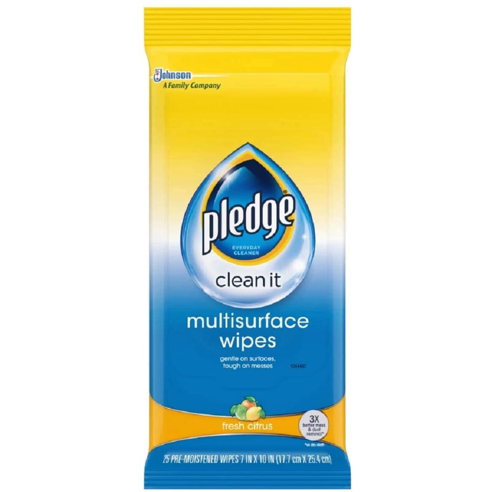Pledge Multi Surface Everyday Wipes 25 ea (Pack of 2)