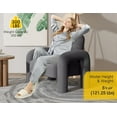 thumbnail image 3 of SEYNAR Modern Sherpa Accent Chair, Teddy Upholstered Armchair Single Sofa, Cozy Fluffy Reading Chair for Living Room, Bedrooms, Corner(Grey), 3 of 6