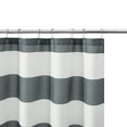 thumbnail image 5 of (3 pack) Mainstays Cabana Striped Printed, Gray, 72" x 72", Ribbed Textured Shower Curtain, Polyester, 5 of 6