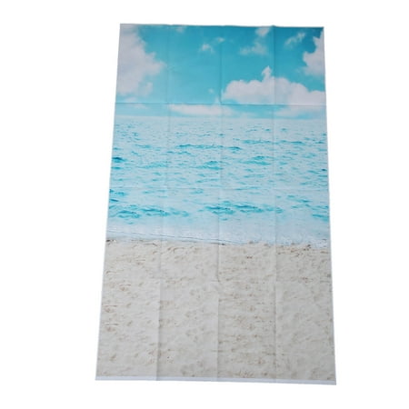 Image of 0.9x1.5m Computer Fabric Vinyl Thin Photo Studio Props Photography Backdrops Blue Seaside Beach Theme Sea Small Waves