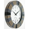 thumbnail image 3 of Infinity Instruments 13-inch x 13-inch Indoor/Outdoor Faux Dark Slate Multicolor Wall Clock 2 with Thermometer, 3 of 7