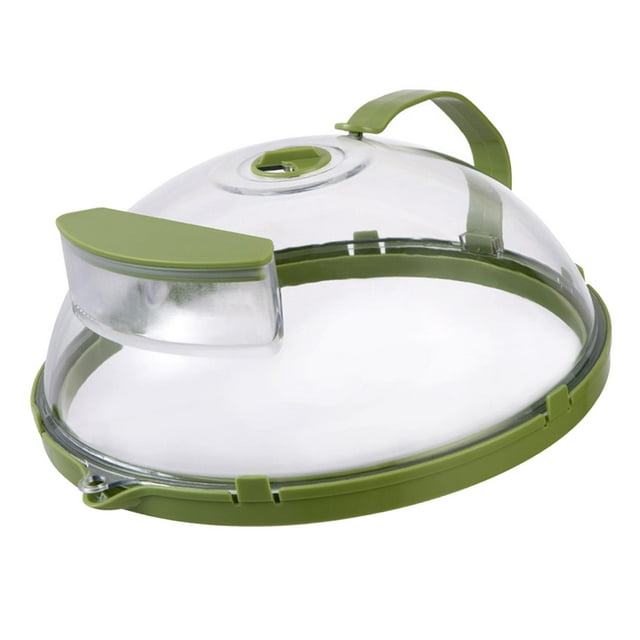 Tapa para plato de microondas con orificios de ventilación giratorios que mantiene caliente la comida con agua. Reutilizable. Tiene ranura de desvío