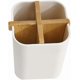 thumbnail image 3 of Bamboo Toothbrush Holder With 4 Compartments, Bath Shower Cup For Toothbrush And Toothpaste, Utensil Holder For Home Kitchen - Black, 3 of 5