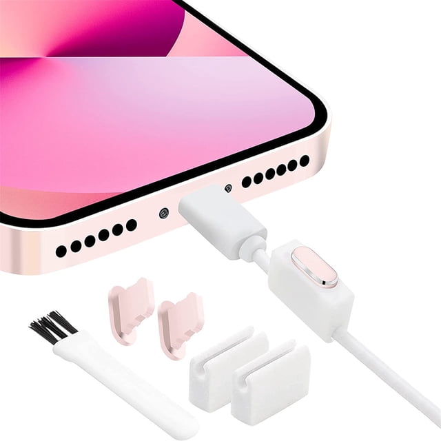 Tapones antipolvo de metal compatibles con IPhone incluido Puerto de teléfono Kit de cepillo de limpieza Cepillo de limpieza