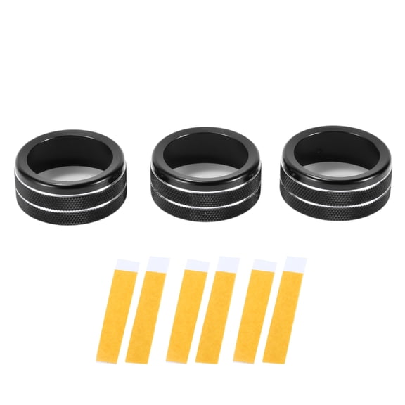 AC Media Volume Control Switch Knob Cover Interior Trim for Honda CR-V 23-24 Aluminum Alloy Black 3 Pcs