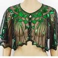 thumbnail image 4 of Ywmsfl Delicate Sequins Adorned Capelet Shoulder Wrap Breathable Mesh Fabric Scarf Shawl With Intricated Beadwork Design, 4 of 19