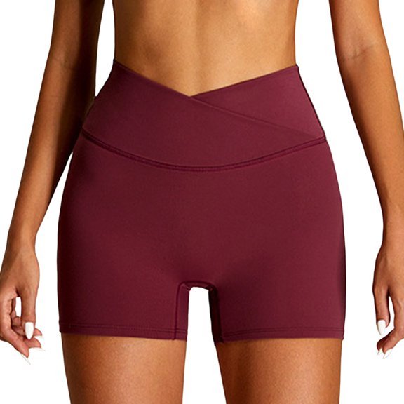 Kcolen Running Shorts With Spandex,Biker Shorts Women Solid Color Stretch Lightweight Daily Casual High Waist Slim Fit Shorts