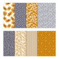 thumbnail image 2 of Soimoi 8 Pc Fat Quarter Bundle,Fern FloralPrint 18"x 22"DIY Patchwork-100% CottonPre-Cut Quilting Fabric Grey & Mustard, 2 of 7