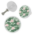 thumbnail image 2 of 4 Pcs Pink Lotus Leaves Knobs for Kitchen Cabinet Cupboard Dresser Bookcase Drawer Pulls Handles Round Home Decor, 2 of 5