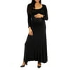 Women's Maternity Long Sleeve Scoop Neck Maxi Dress