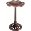 Pedestal Resin Bird Bath-Lily Leaf, Copper Effect