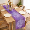 thumbnail image 3 of Boho Floral Table Runner - 48 Inch Long, Kitchen Dining Table Runner Dresser Scarves, Purple Flowers Vintage Bohemian Watercolor Farmhouse Decor for Coffee Tables Wedding Party Banquet, 3 of 8