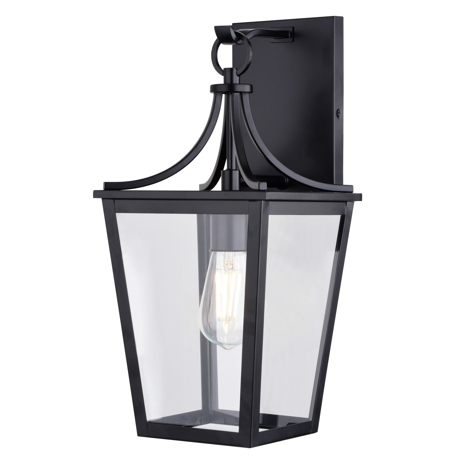 Cottage Grove 1 Light Matte Black Transitional Outdoor Wall Lantern Clear Glass