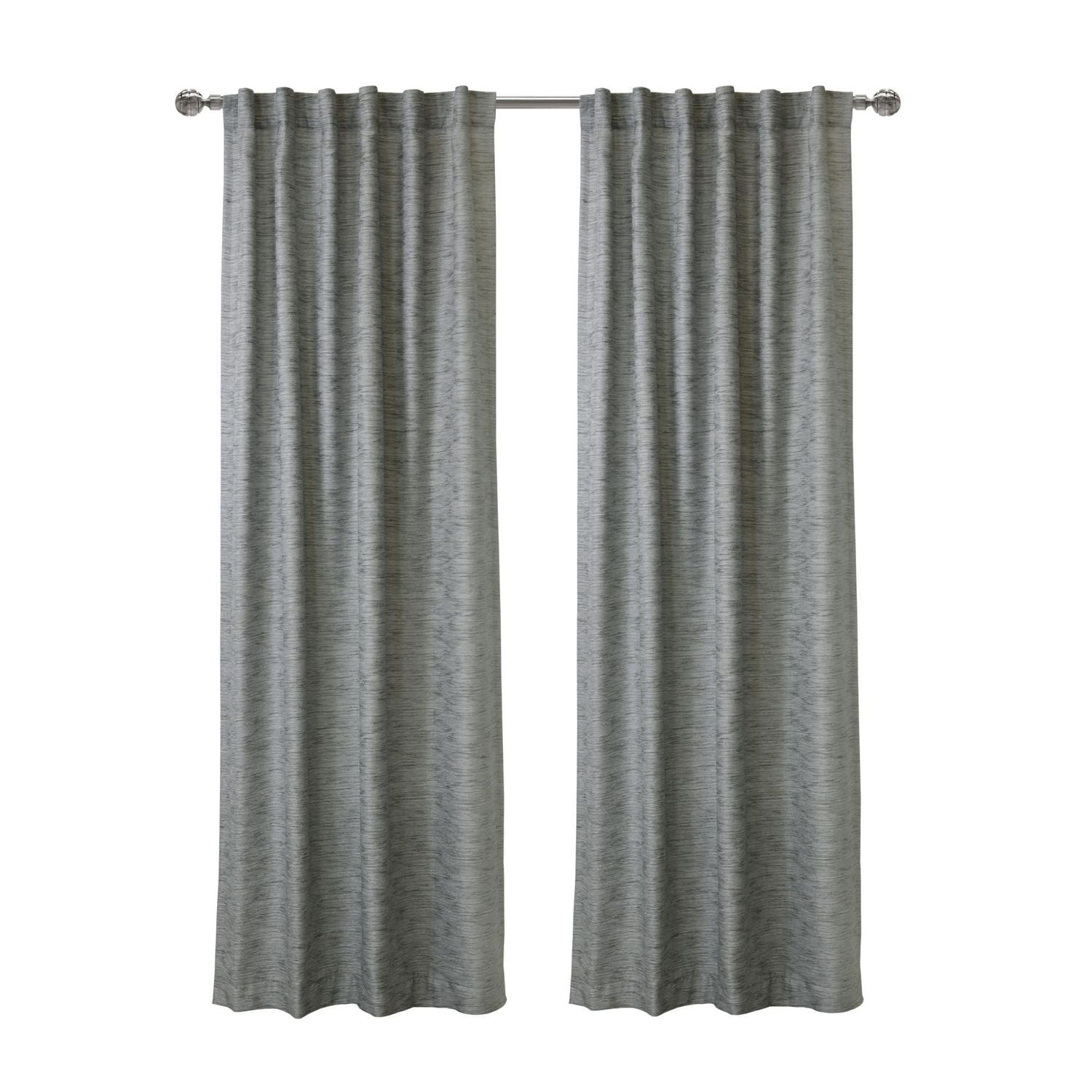 Loft Living Oshawa filtrant la lumière Double Tetiere panneau de rideau 52 x 63 in Gris