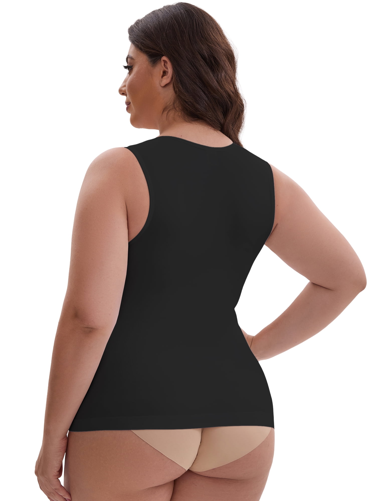DARING DIVA Women's Soft Shapewear Tummy Control Tank Top Waist Control 3XL Black