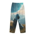 thumbnail image 3 of Lsque Astronaut Contemplating Planet Print Women's Pajama Pants, Lounge Pant - Comfortable Home Wear,Elastic Waistband, Stylish Design-X-Large, 3 of 9