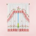 thumbnail image 3 of Collections Etc Beautiful Embroidered Rose Ruffled Window Curtains, 3 of 3