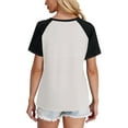 thumbnail image 4 of Womens Tops Womens T Shirts Short Sleeve Color Block Loose Fit Casual Summer Tops Comfy Blouses Basic Tees Shirts for Women, 4 of 6
