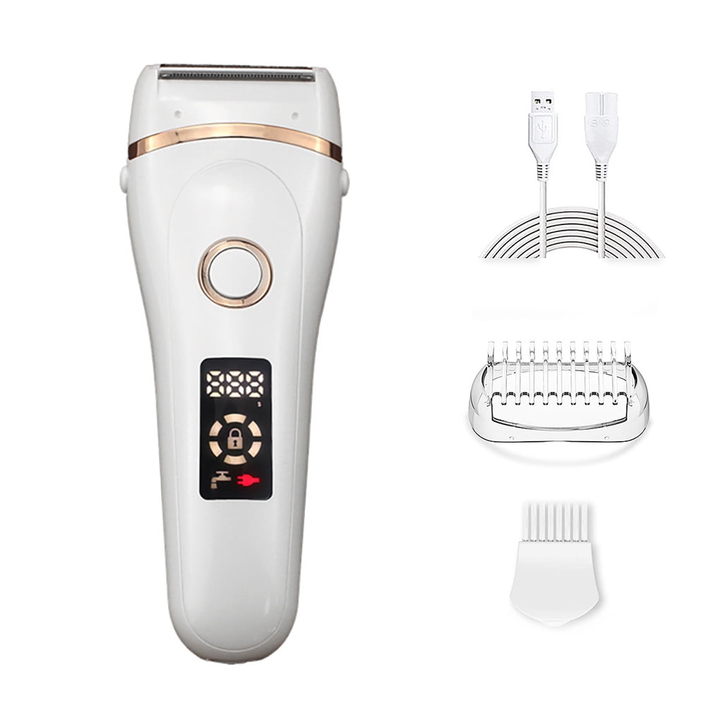 Electric Shaver Women USB Waterproof Hair Remover Fast Charging LCD Display 3 in 1 Trimmer, Normal Style