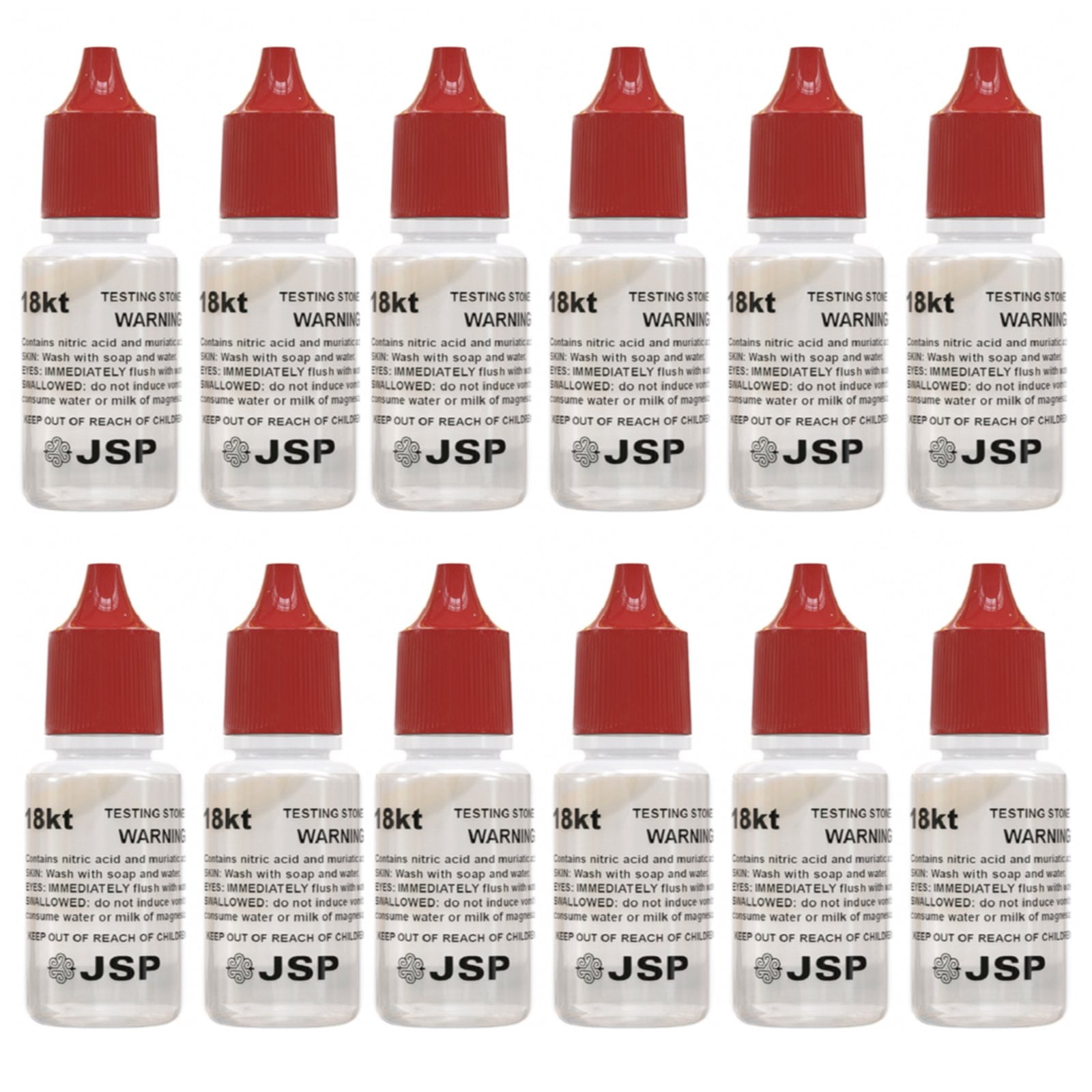 LOT 12 JSP 18K Gold Metal Test Acid Karat Testing Solution Jewelry