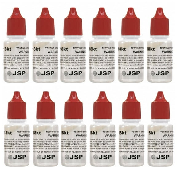 LOT 12 JSP 18K Gold Metal Test Acid Karat Testing Solution Jewelry Tester Metals