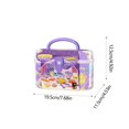 thumbnail image 3 of 25PCS Play Tea Set | Plastic Pretend Kitchen Utensils & High Tea Dessert Accessories | Toy Storage Box | Realistic Cups Plates Forks Spoons Knives Teapot | Pink Purple Green | Portable | 19x13x10cm, 3 of 6