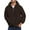 Coffee, variant on LNZGNM Quarter Zip Hoodie Men Flannel Quarter Zip Long Sleeve Jacket Big and Tall Warm Sweatshirt with Pockets Fashion Fall Coats,Brown 3XL
