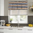 thumbnail image 5 of Orange Navy Blue Striped Valances for Windows, Decorative Rod Pocket Window Valance Curtains, Minimalist Farmhouse Lines Short Curtain Drapes for Kitchen/Bathroom/Living Room, 2 Panels, 42" W x 18" L, 5 of 8